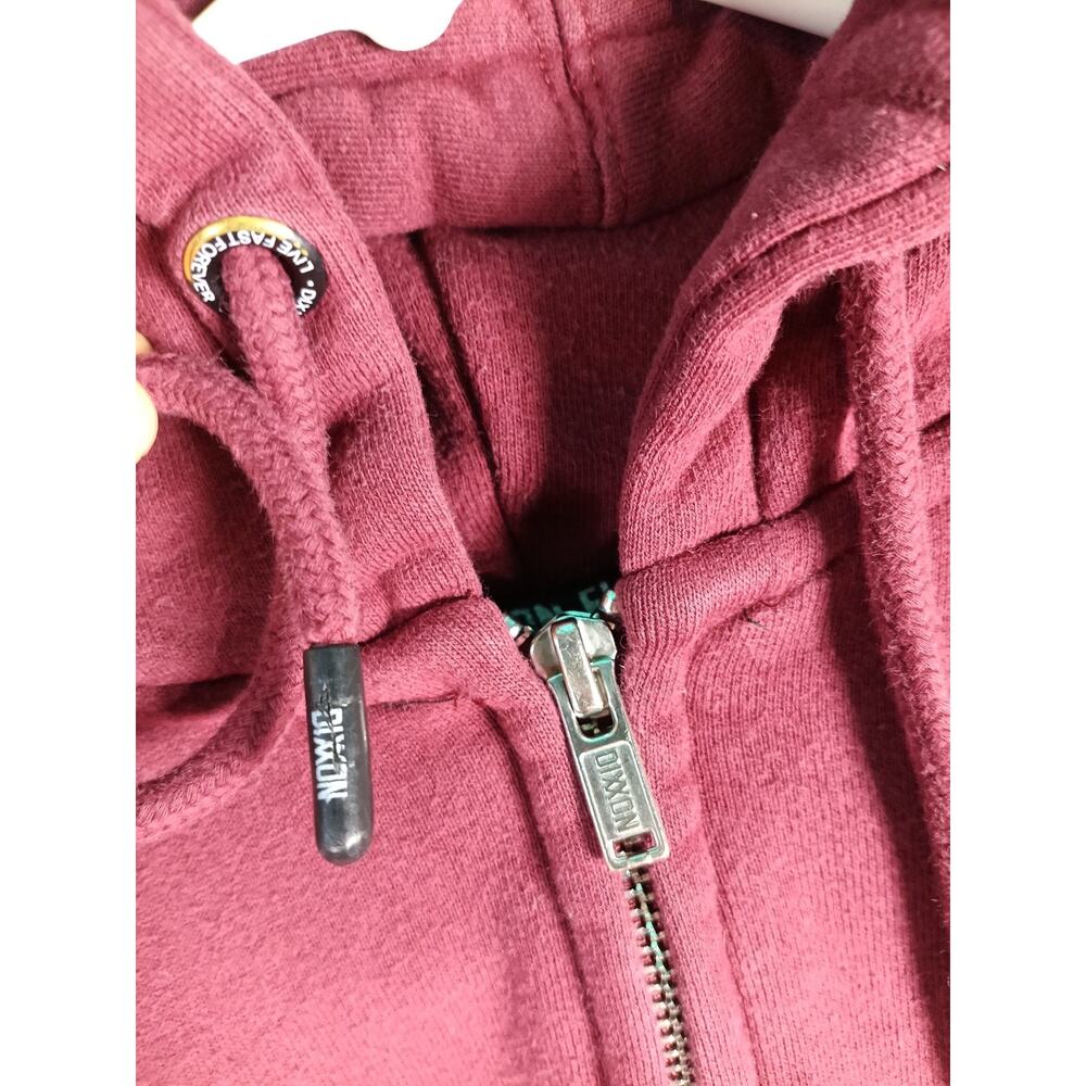 Vixxon Dixxon Hoodie Women Size Medium Burgundy Red Full Zip Lips - Picture 7 of 11